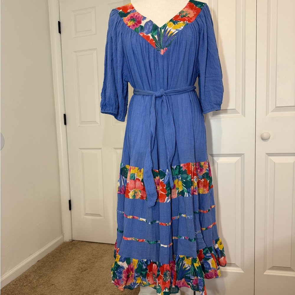 Ropa Dress Vintage Womens Sz XL California Retro Multicolor Pure Cotton purple